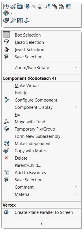 منوی Shorcut و منوی Context در رابط کاربری نرم افزار سالیدورکس